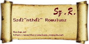Szánthó Romulusz névjegykártya